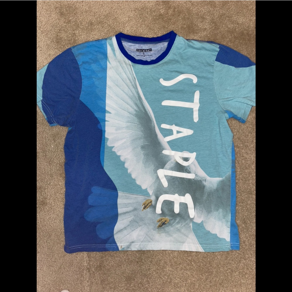 RARE men’s Staple Pigeon World Renown AOP shirt size L